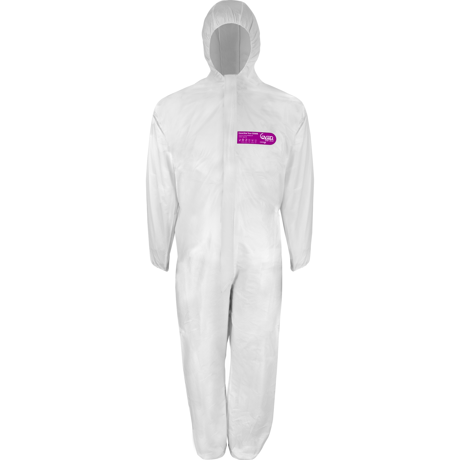 ASATEX-Einwegschutz, Einweg-Overall, Schutzanzug, Einmal-Schutzoverall, CoverStarEco CS500E, weiss, VE = 50 Stk.