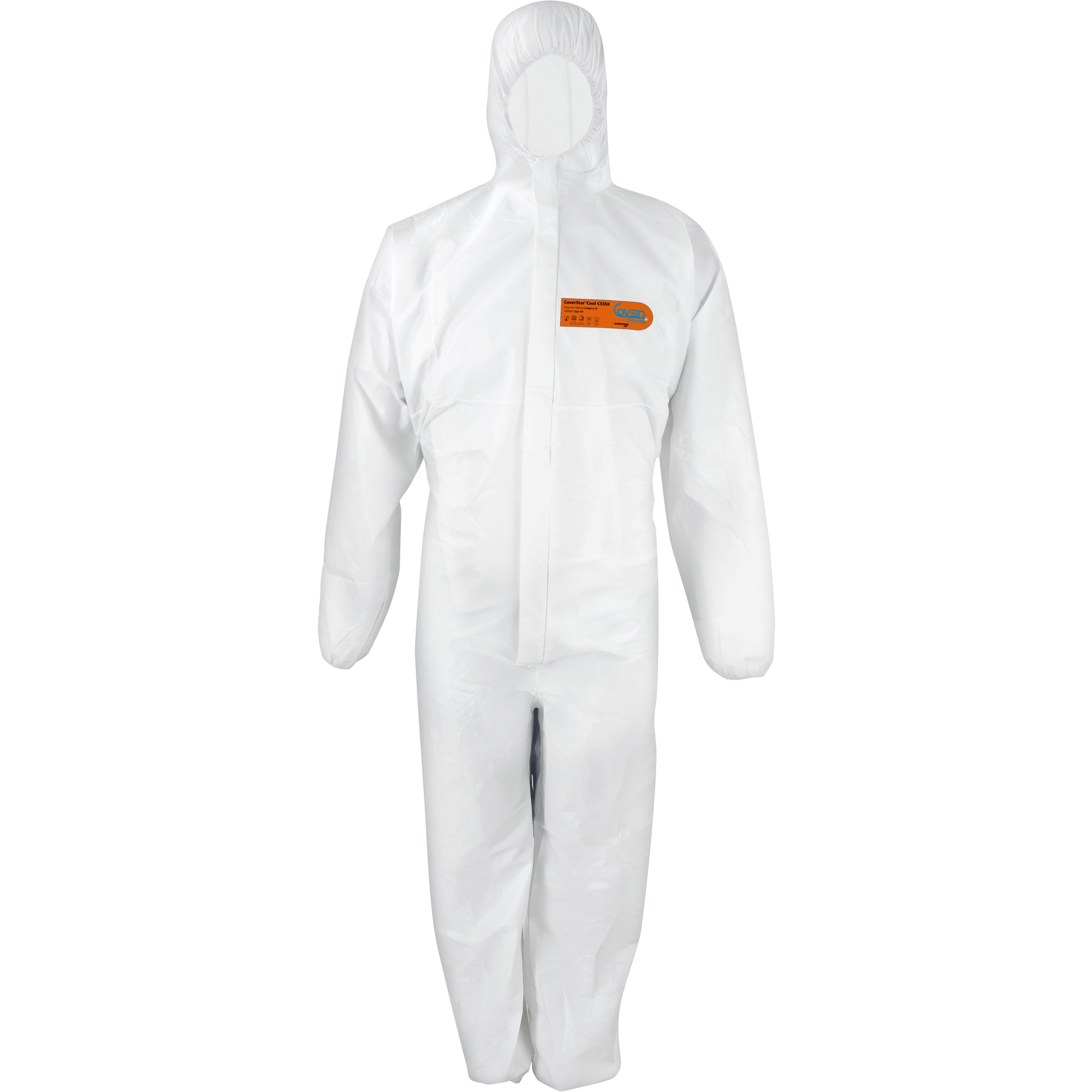 ASATEX-Einwegschutz, Einweg-Overall, Schutzanzug, Einmal-Schutzoverall, CoverStarCool CS550, weiss/blau, VE = 50 Stk.