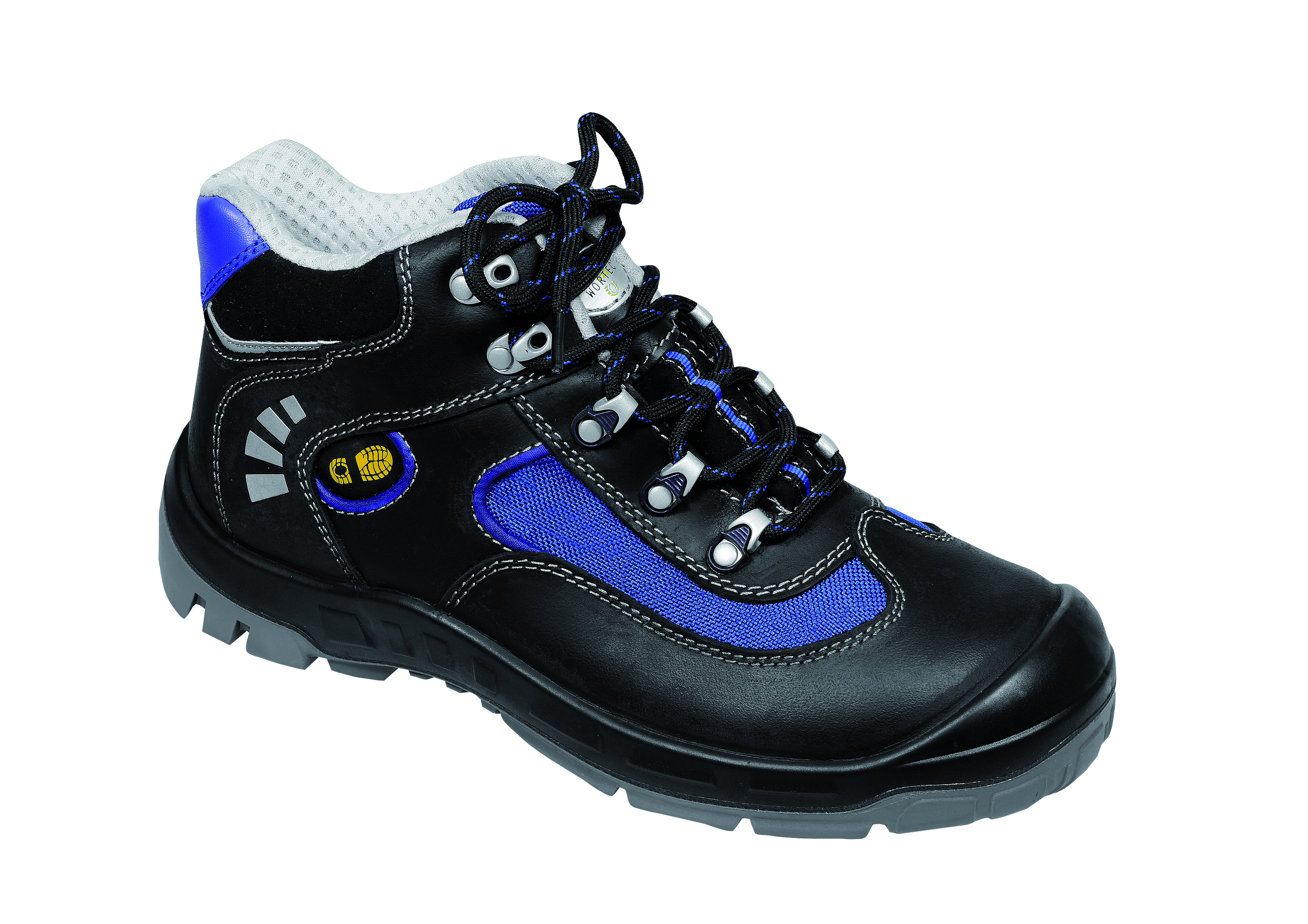 WORTEC-Footwear-ALEX, S2-Sicherheits-Arbeits-Berufs-Schuhe, Schnürstiefel, schwarz/blau