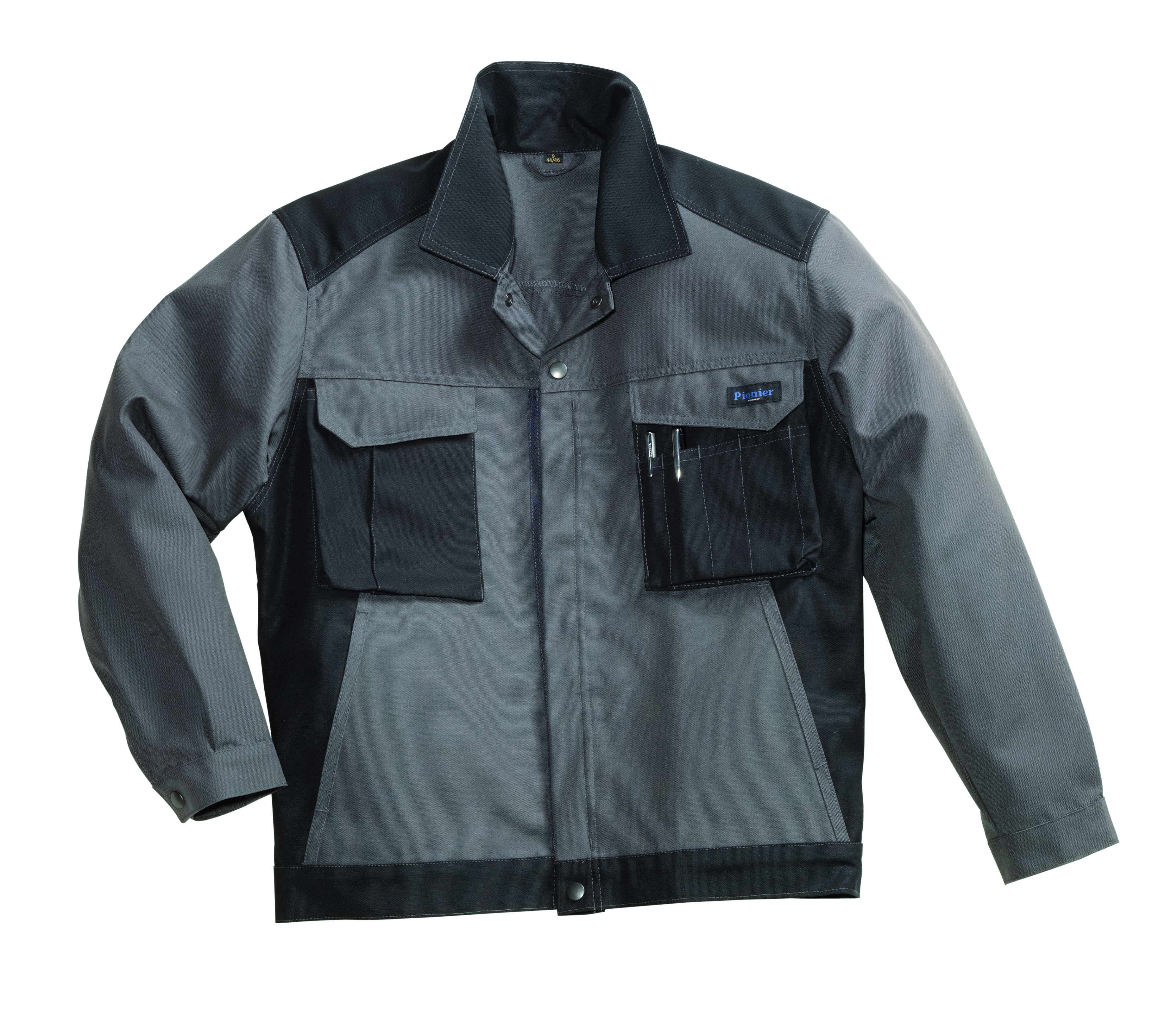PIONIER Blousonjacke Arbeitsjacke Berufsjacke Schutzjacke Arbeitskleidung Berufskleidung CANVAS BLACKLINE grau schwarz ca 310g
