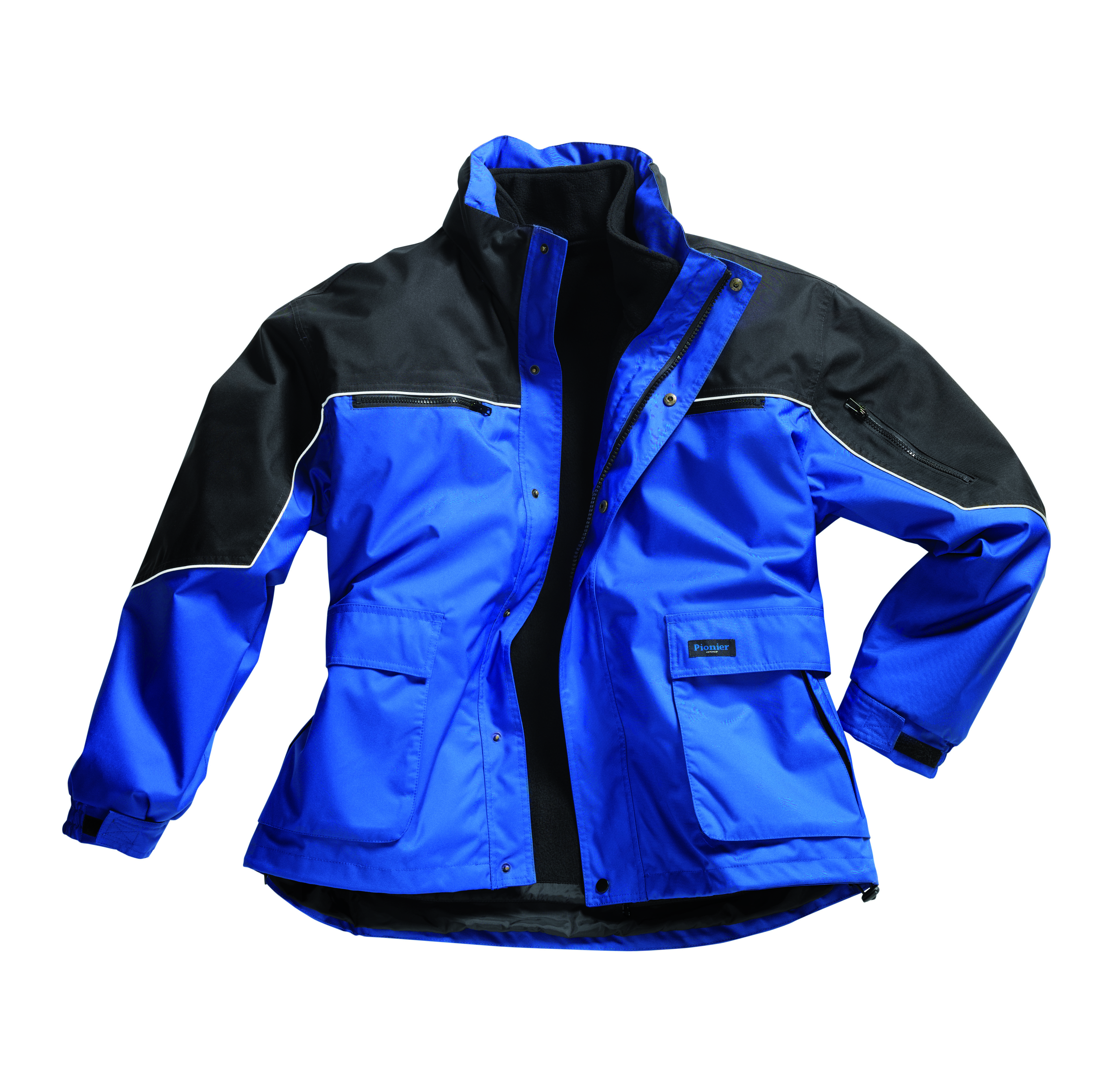 Gr.M PIONIER Blouson Pilotenjacke Winterjacke Schutzjacke mit Reflexbiese OUTDOOR kornblau schwarz 210 g