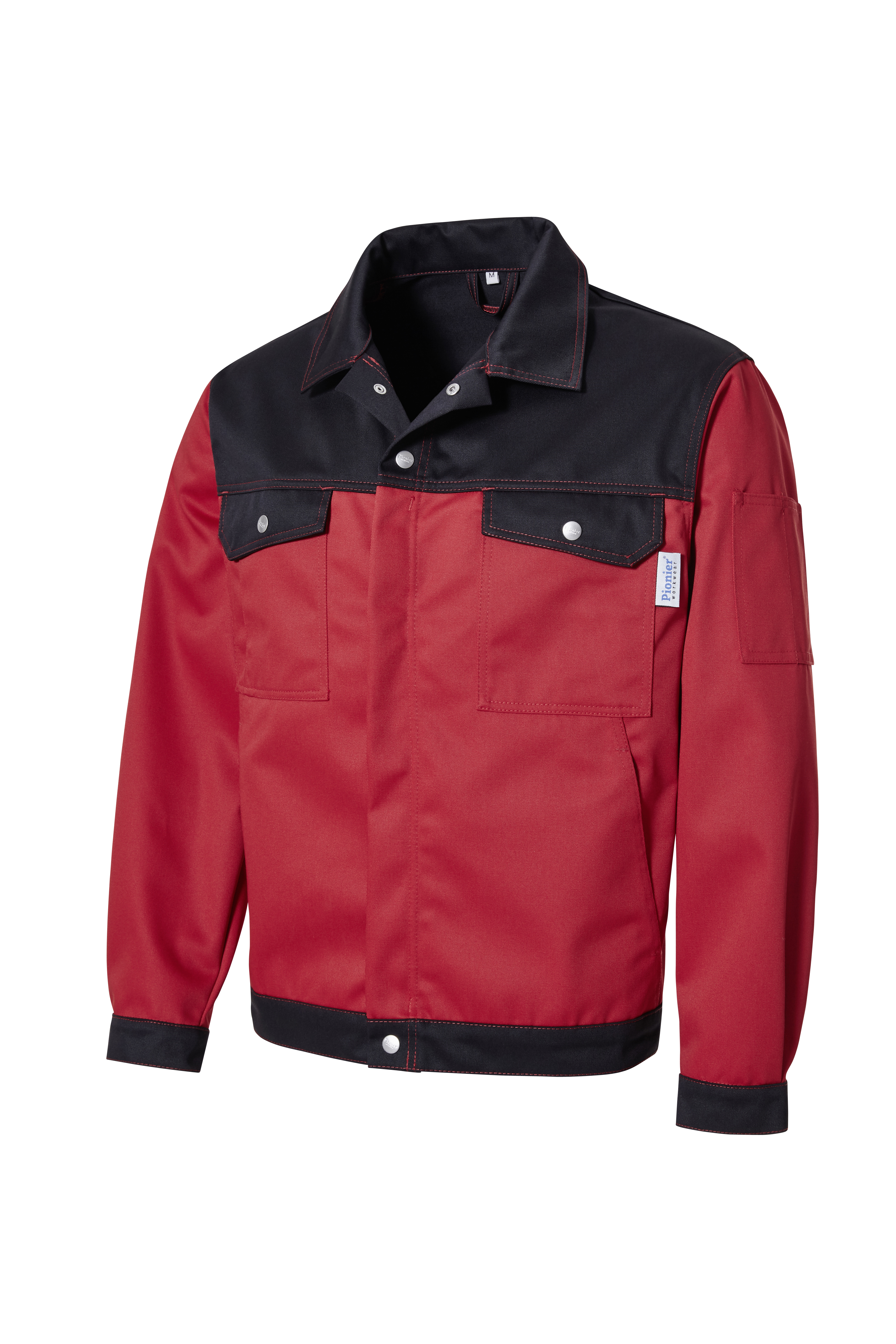 PIONIER Bundjacke Arbeitsjacke Berufsjacke Schutzjacke Arbeitskleidung Berufskleidung rot schwarz