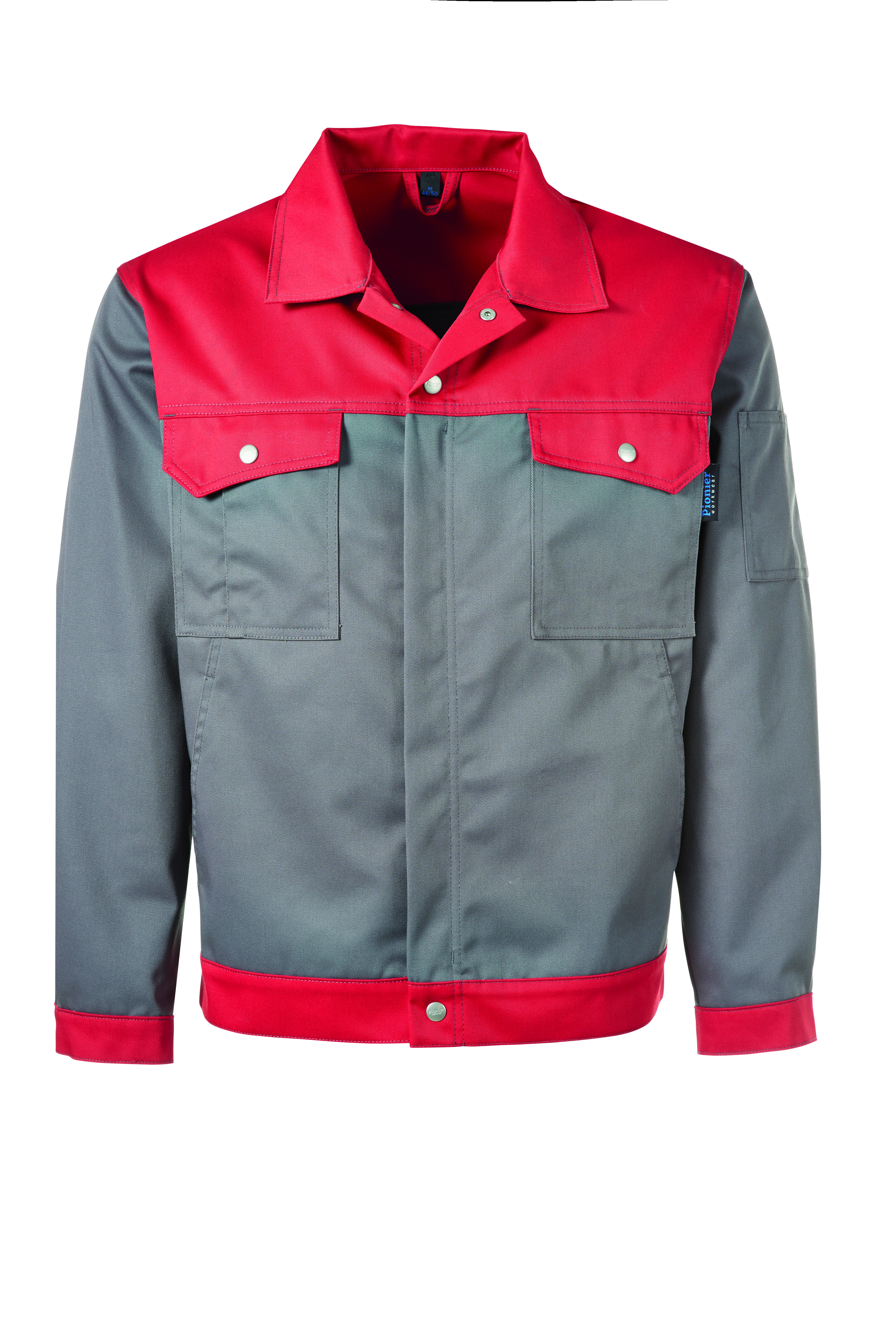 Gr.XL PIONIER Bundjacke Arbeitsjacke Berufsjacke Schutzjacke Arbeitskleidung Berufskleidung grau rot