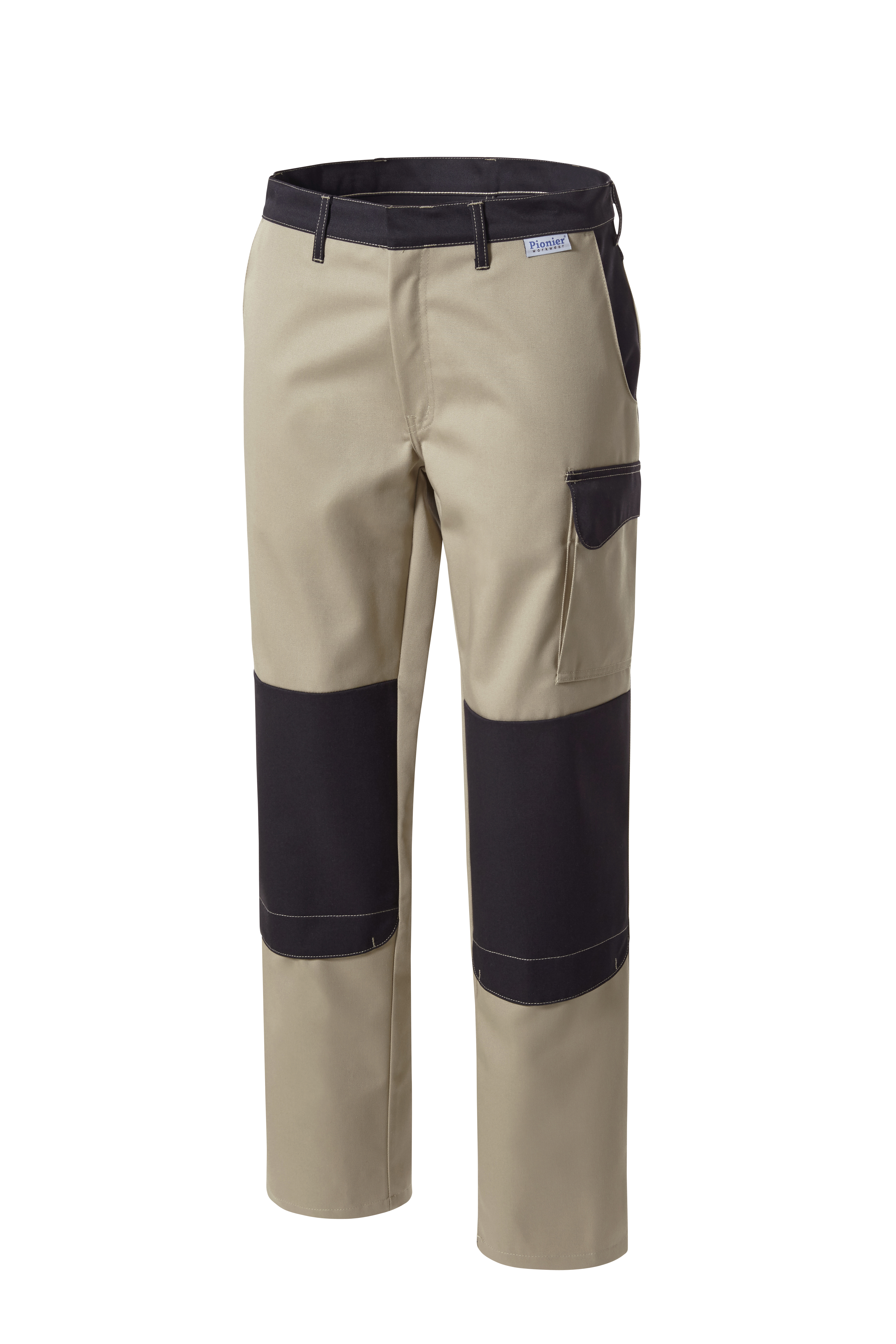 Gr.48 PIONIER Bundhose Arbeitshose Berufshose Workerhose Arbeitskleidung Berufskleidung COLOR WAVE beige schwarz ca 300g