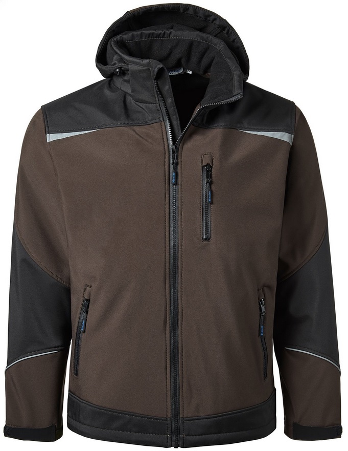 Pionier-Kälteschutz, Softshell-Arbeits-Berufs-Jacke, OUTDOOR, braun/schwarz
