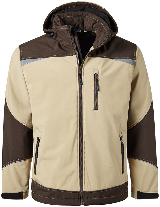 Pionier-Kälteschutz, Softshell-Arbeits-Berufs-Jacke, OUTDOOR, beige/braun