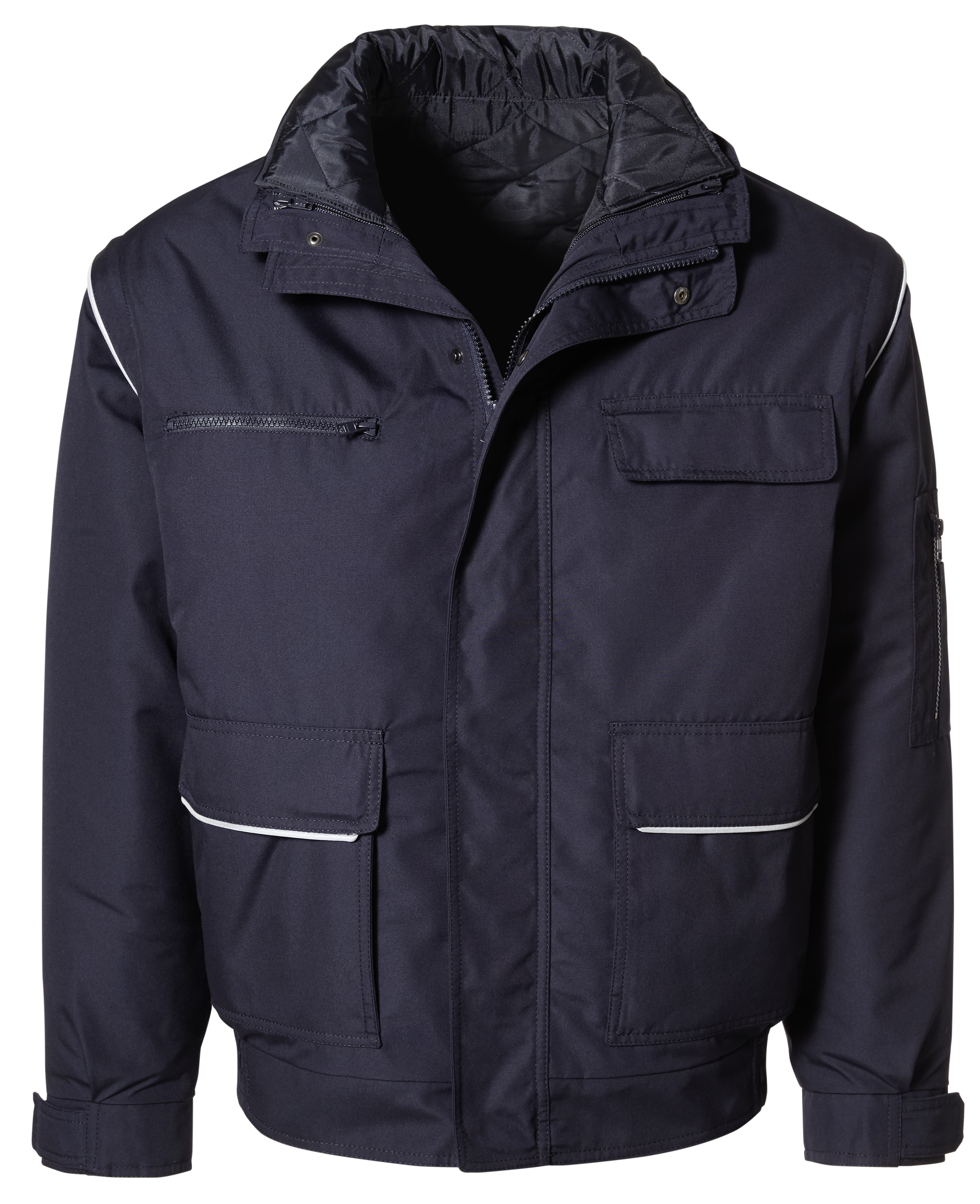 Pionier-Kälteschutz, Herren-Winter-Arbeits-Berufs-Jacke, Blouson, mit Reflexbiese, marine