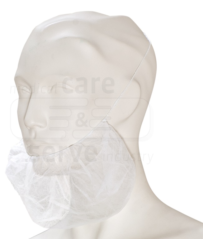 care&serve-Einwegschutz, Einweg-Vlies Bartschutz, Polybeutel, Pkg á 100 Stück, VE = 2000 Stück, weiß