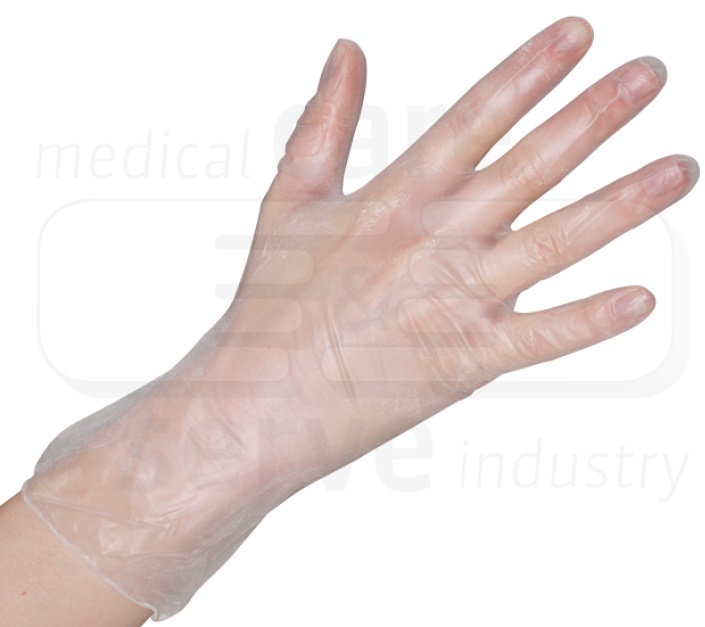 care&serve-Einwegschutz, Einmal-Einweg-Vinyl Handschuhe, gepudert, Premium plus, weiß, Pkg á 100 Stück, VE: 10 Pkg