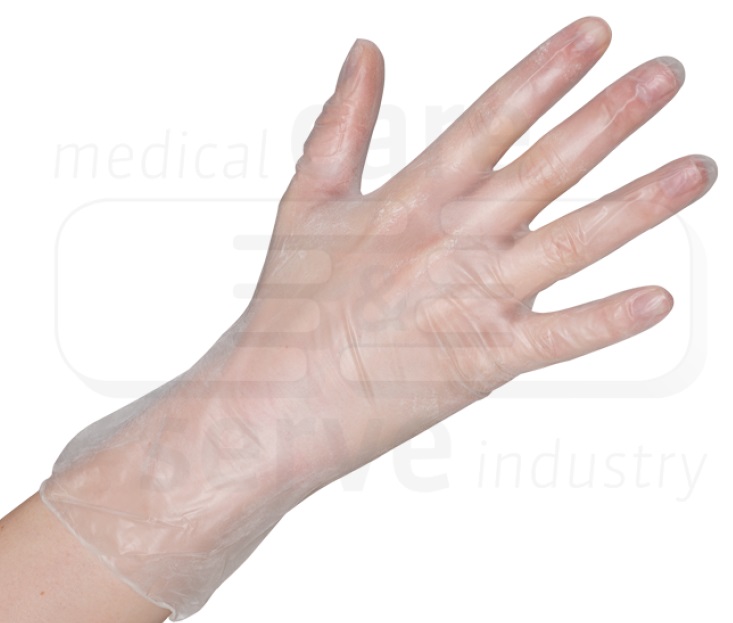 care&serve-Hygiene, Einmal-Einweg-Vinyl Handschuhe, gepudert, Premium plus, weiß, Pkg á 100 Stück, VE: 10 Pkg