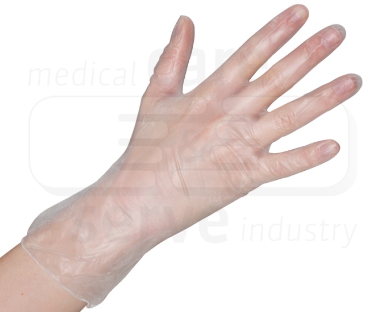 care&serve-Einwegschutz, Einmal-Einweg-Vinyl Handschuhe, gepudert, Premium plus, weiß, Pkg á 100 Stück, VE: 10 Pkg