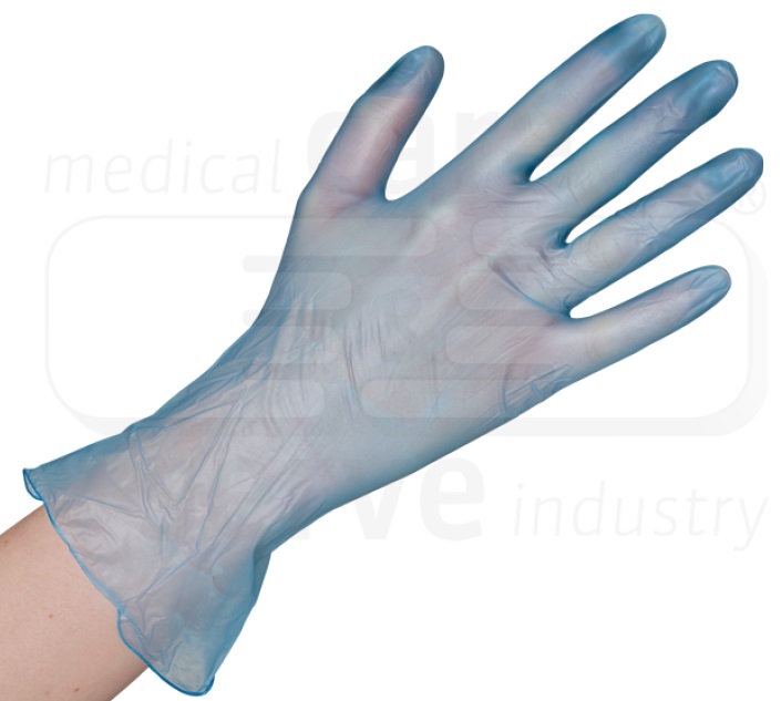 care&serve-Einwegschutz, Einmal-Einweg-Vinyl Handschuhe, puderfrei, blau, Pkg á 100 Stück, VE: 10 Pkg