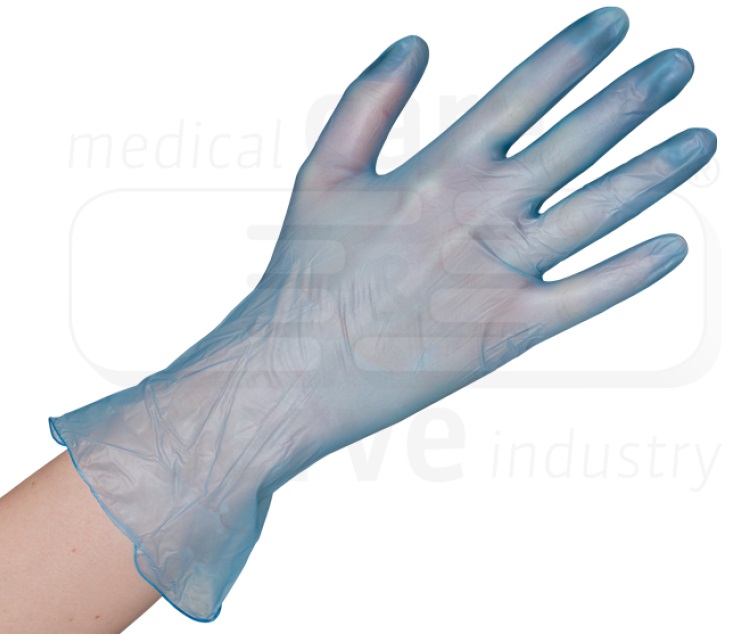 care&serve-Hygiene, Einmal-Einweg-Vinyl Handschuhe, puderfrei, blau, Pkg á 100 Stück, VE: 10 Pkg