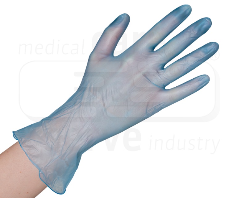 care&serve-Hygiene, Einmal-Einweg-Vinyl Handschuhe, puderfrei, blau, Pkg á 100 Stück, VE: 10 Pkg