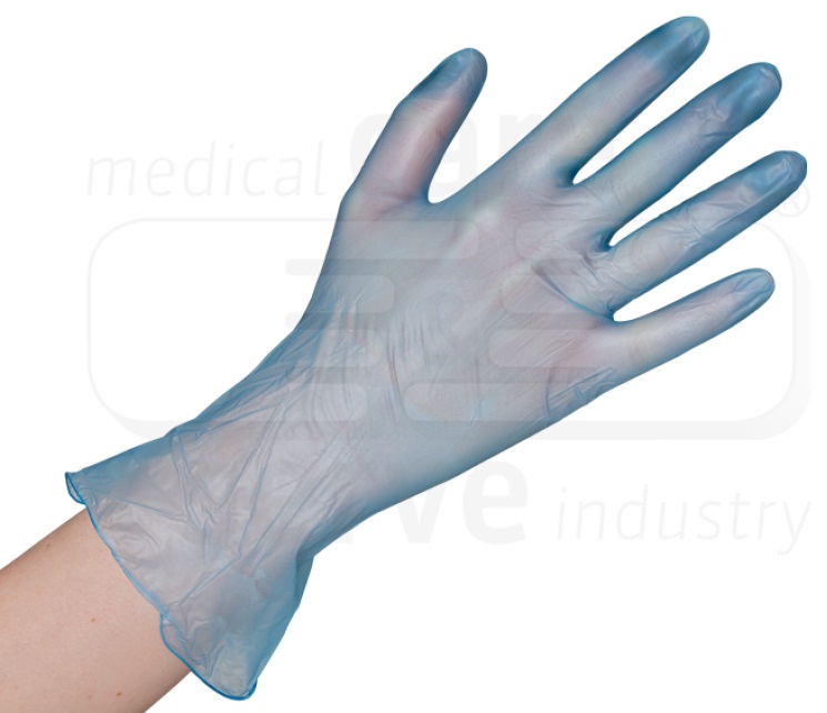 care&serve-Einwegschutz, Einmal-Einweg-Vinyl Handschuhe, puderfrei, blau, Pkg á 100 Stück, VE: 10 Pkg