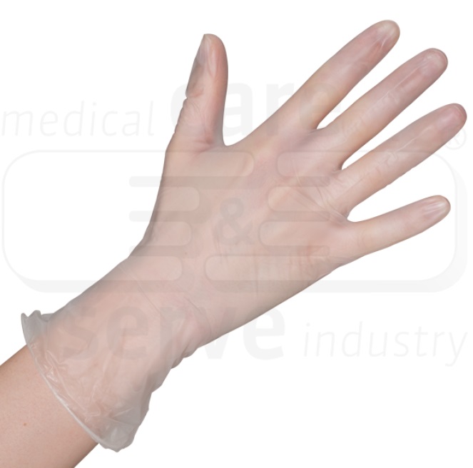 care&serve-Hygiene, Einmal-Einweg-Vinyl Handschuhe, puderfrei, weiß, Pkg á 100 Stück, VE: 10 Pkg