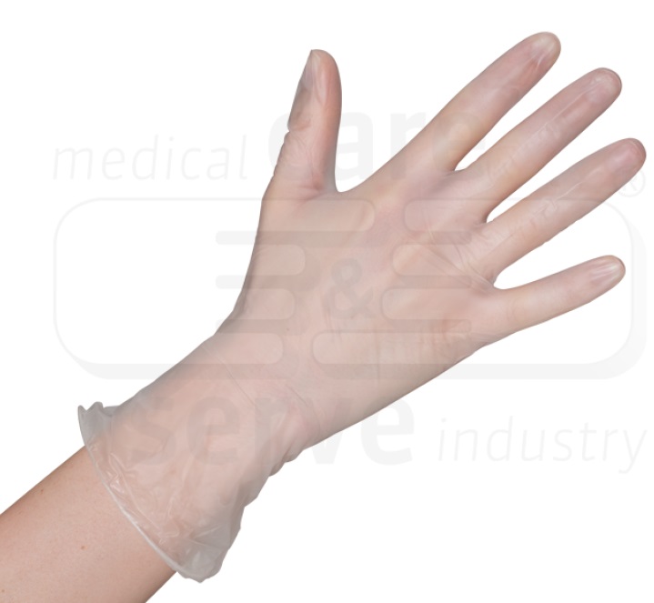 care&serve-Einwegschutz, Einmal-Einweg-Vinyl Handschuhe, puderfrei, weiß, Pkg á 100 Stück, VE: 10 Pkg