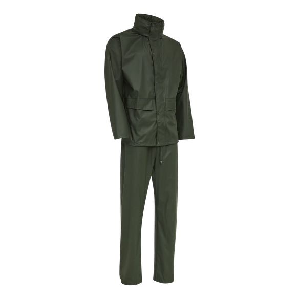 ELKA-Nässeschutz, Regenschutz,  PU-Regen-Nässe-Wetter-Schutz-Set, Jacke und Hose, oliv