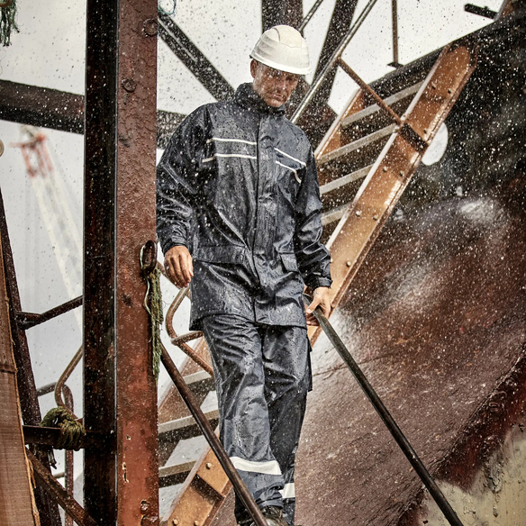 ELKA-Nässeschutz, Regenschutz, Regen-Nässe-Wetter-Schutz-Bund-Hose, Dry Zone D-Lux, marine