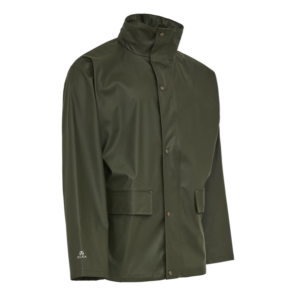 ELKA-Nässeschutz, Regenschutz, Regen-Nässe-Wetter-Schutz-Jacke,  Dry Zone, oliv