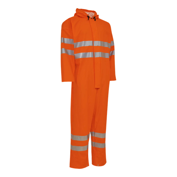ELKA-Nässeschutz, Regenschutz, Warnschutz-Regen-Nässe-Wetter-Schutz-Overall, 220g/m², warnorange