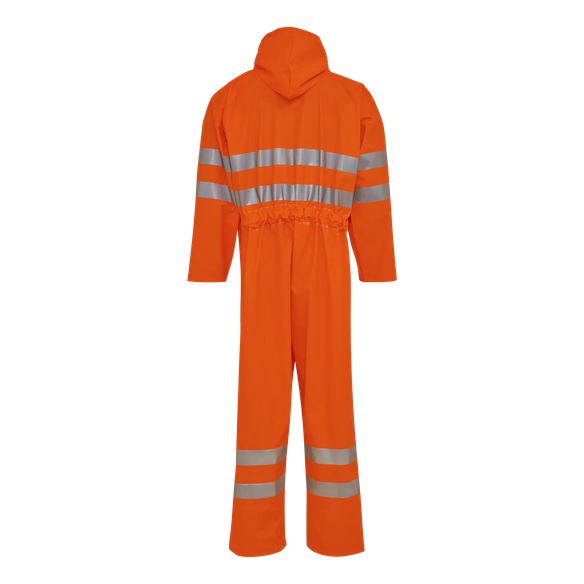 ELKA-Nässeschutz, Regenschutz, Warnschutz-Regen-Nässe-Wetter-Schutz-Overall, 220g/m², warnorange