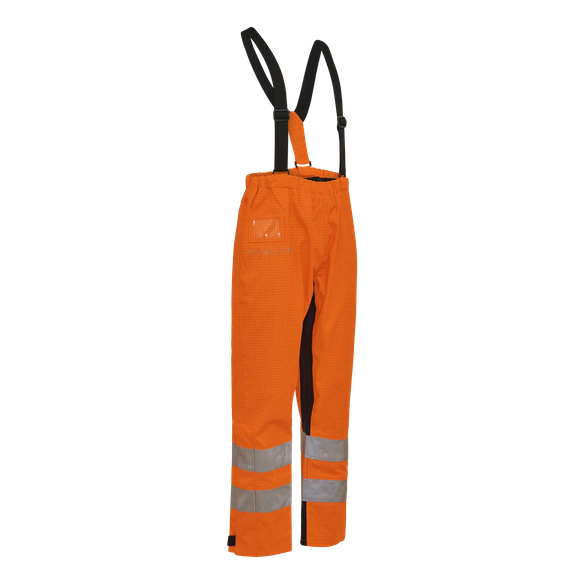 ELKA-Nässeschutz, Regenschutz, Regen-Nässe-Wetter-Schutz-Multinorm Bundhose, ANTIFLAME-ANTISTATIC, warnorange