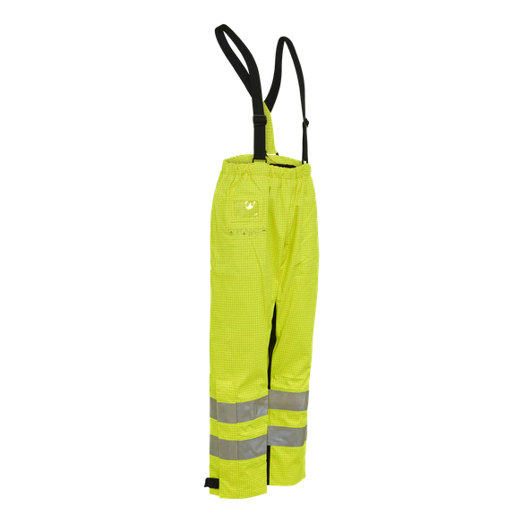 ELKA-Nässeschutz, Regenschutz, Regen-Nässe-Wetter-Schutz-Multinorm-Bundhose, ANTIFLAME-ANTISTATIC, warngelb