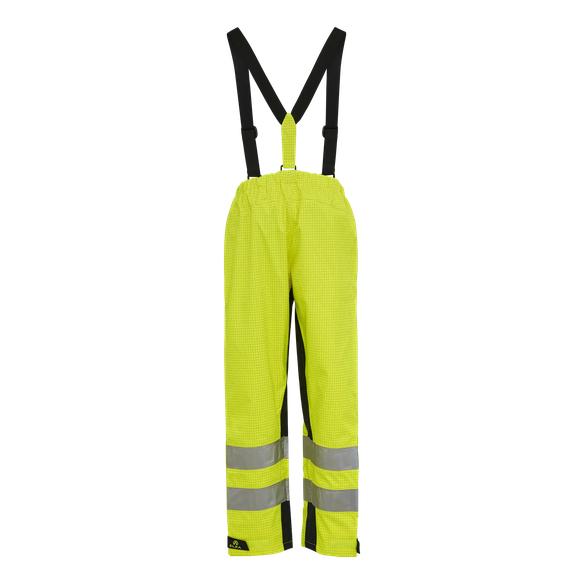 ELKA-Nässeschutz, Regenschutz, Regen-Nässe-Wetter-Schutz-Multinorm-Bundhose, ANTIFLAME-ANTISTATIC, warngelb