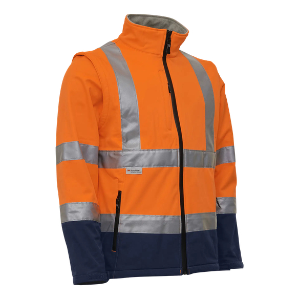 ELKA-Warnschutz, Warn-Softshelljacke, VISIBLE XTREME, warnorange/marine