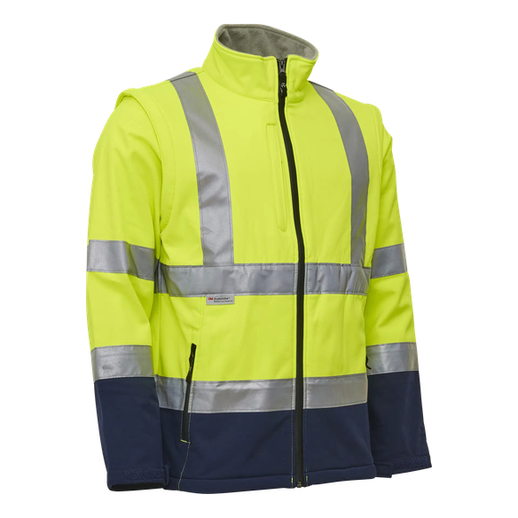 ELKA-Warnschutz, Warn-Softshelljacke, VISIBLE XTREME, warngelb/marine