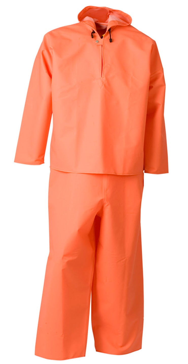 ELKA-Regenschutz, -Regen-Nässe-Wetter-Schutz-Schlupf-Jacke mit Latzhose, PVC LIGHT, 320g/m², orange