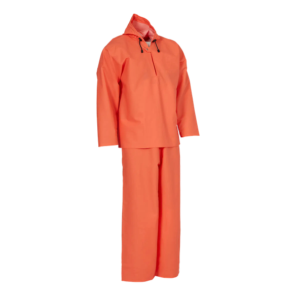 ELKA-Nässeschutz, Regenschutz, Regen-Nässe-Wetter-Schutz-Schlupf-Jacke mit Latzhose, PVC LIGHT, 320g/m², orange