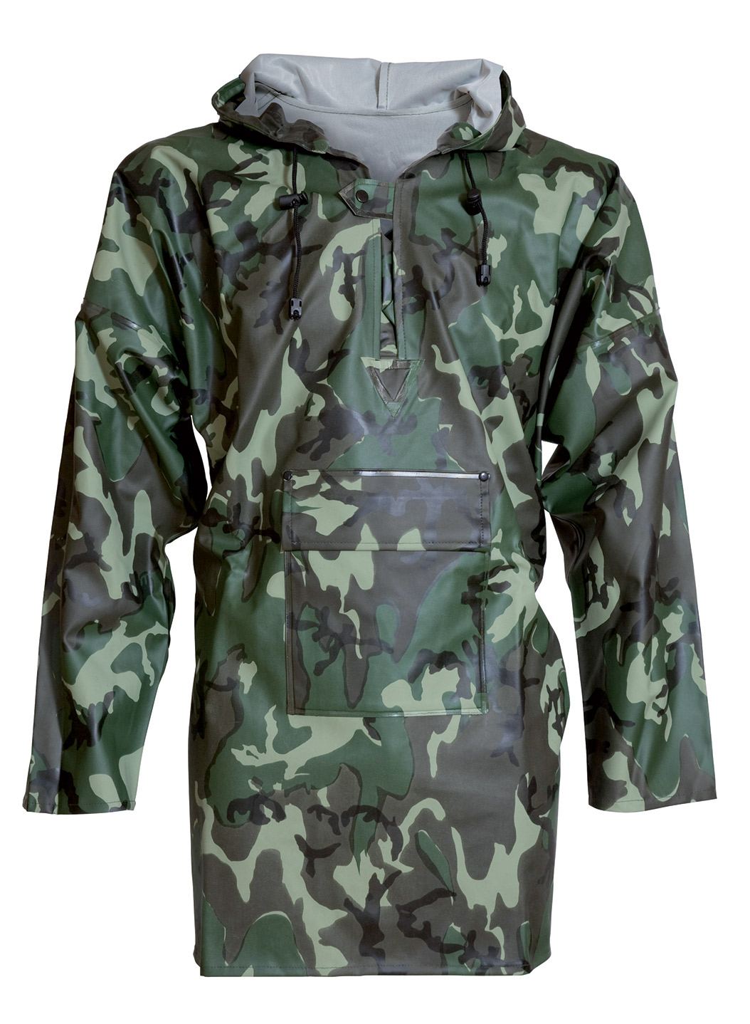 ELKA-Regenschutz, -Regen-Nässe-Wetter-Schutz-Jagd-Schlupf-Jacke, PVC LIGHT, 320g/m², camouflage