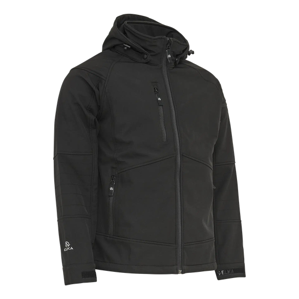 ELKA-Kälteschutz,  Softshell Arbeits Berufs Jacke Arbeitsjacke Berufsjacke Schutzjacke mit Kapuze schwarz