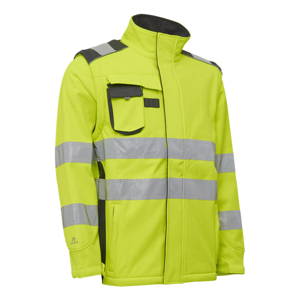 ELKA-Warnschutz, Warn-Softshelljacke, VISIBLE XTREME, warngelb