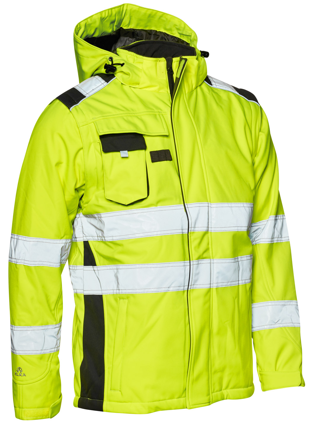 ELKA-Warnschutz, Warn-Softshelljacke, VISIBLE XTREME, warngelb