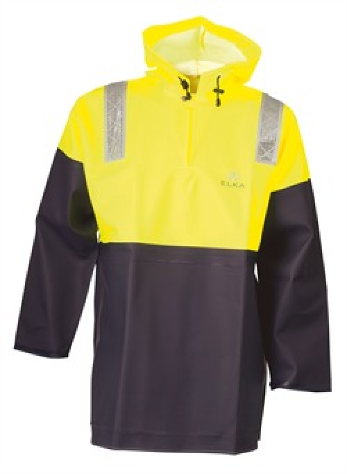 Gr.5XL ELKA Warnschutzjacke Arbeitsjacke Warnschutz Warnjacke Warnkleidung UNLIMITED warngelb marine 600g