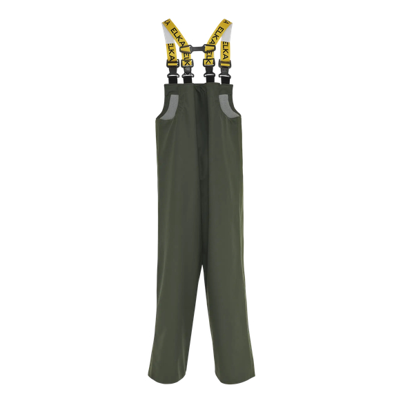 ELKA-Nässeschutz, Regenschutz, Regen-Nässe-Wetter-Schutz-Latzhose, 600g/m² PVC vorne/240g/m² PU hinten, oliv