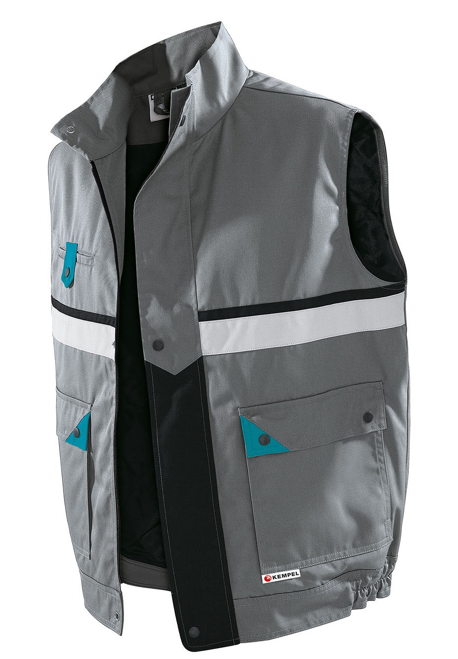 Gr.XL KEMPEL Thermoweste Winterweste Arbeitsweste Weste grau smaragd ca 245g
