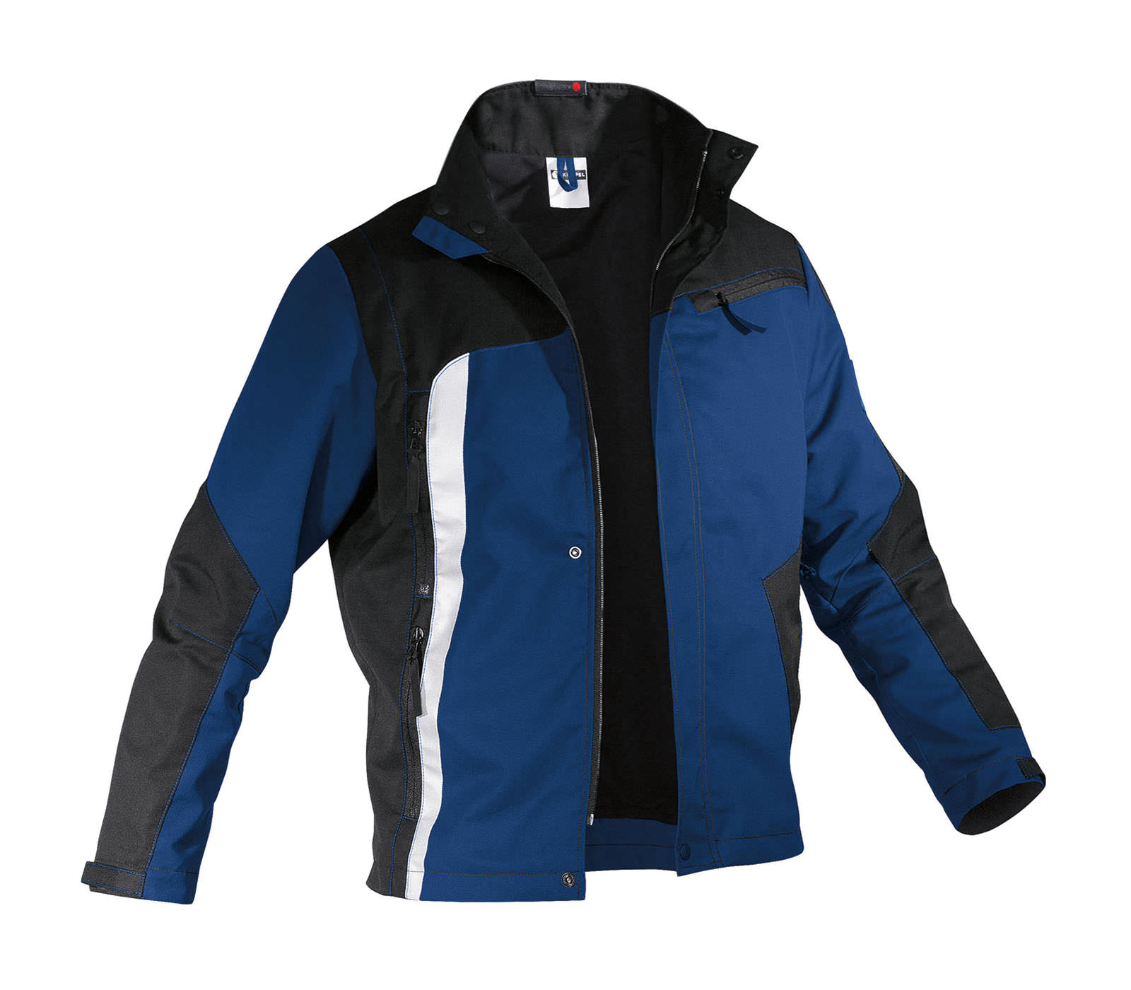 Gr.L KEMPEL Jacke Arbeitsjacke Berufsjacke Schutzjacke Arbeitskleidung Berufskleidung mittelblau schwarz ca 250g