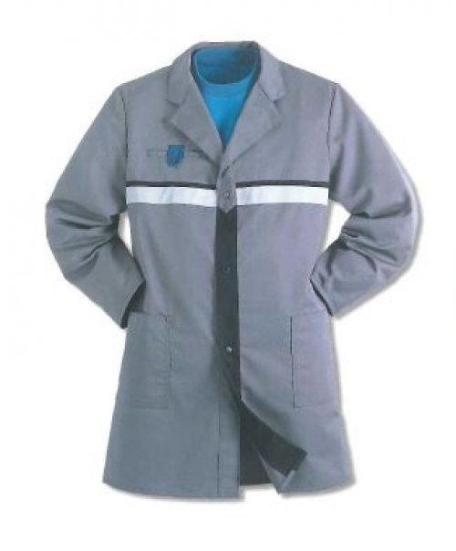 KEMPEL Berufsmantel Berufskittel Arbeitskittel Arbeitsmantel Schutzmantel Brand X grau kornblau
