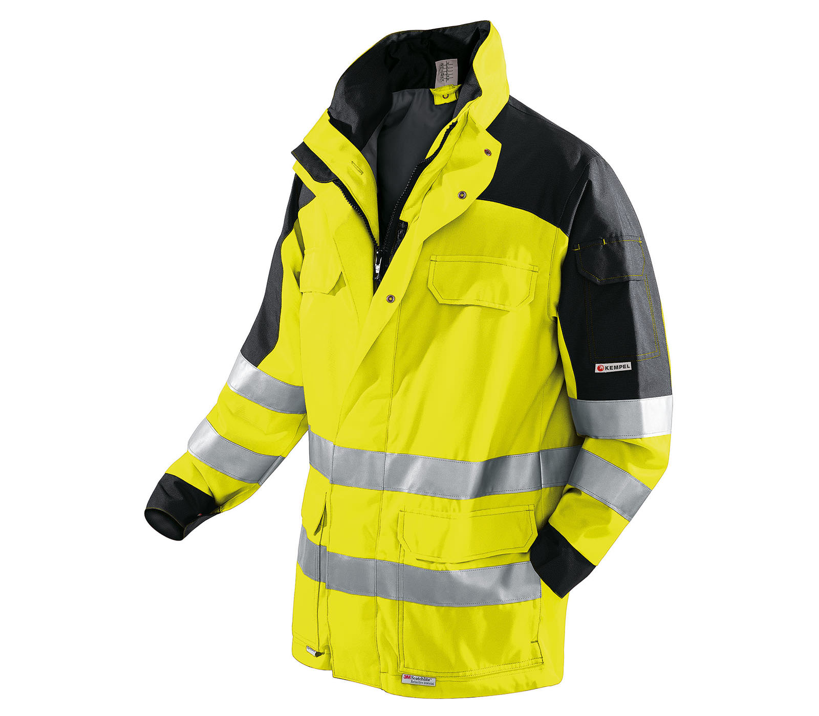 Gr.XXL KEMPEL Warnschutzjacke Arbeitsjacke Warnkleidung Warnschutz Warnjacke warngelb anthrazit ca 220g