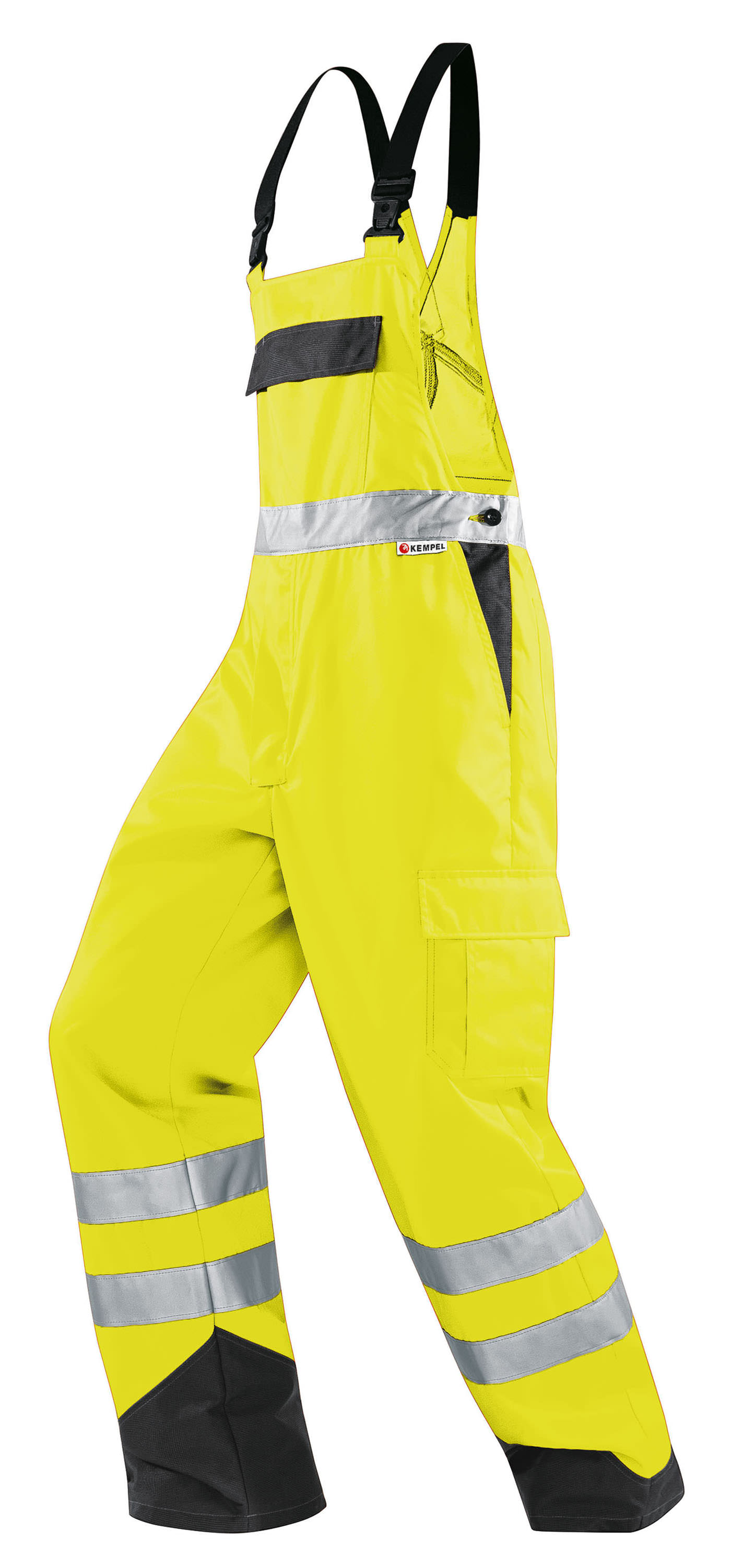 Gr.L KEMPEL Warnschutzlatzhose Arbeitslatzhose Warnhose Warnkleidung warngelb anthrazit ca 220g