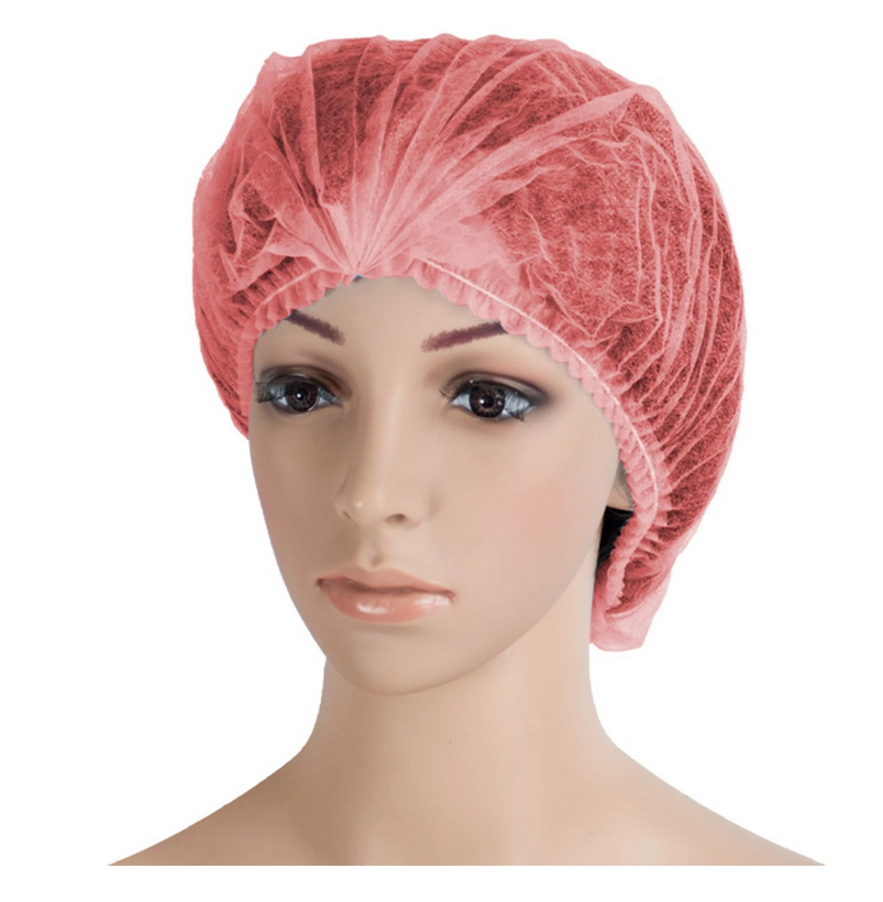 care&serve-Einwegschutz, Einweg-Vlies Hauben, Clip, Polybeutel, Pkg. á 100 Stück, VE = 1000 Stück, rosa