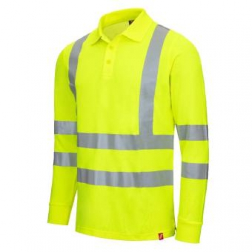 NITRAS motion tex viz, Warnschutz-Langarm-Poloshirt