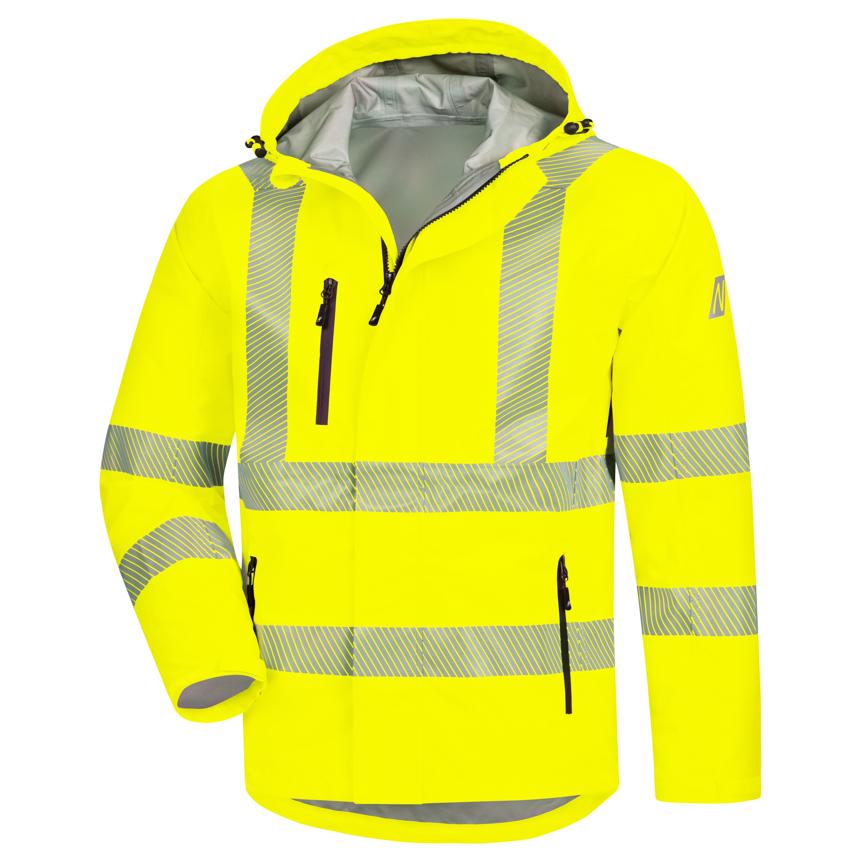 NITRAS-Winter-Warnschutz-Regenjacke MOTION TEX VIZ PLUS, 190 g/m², Farbe: neongelb