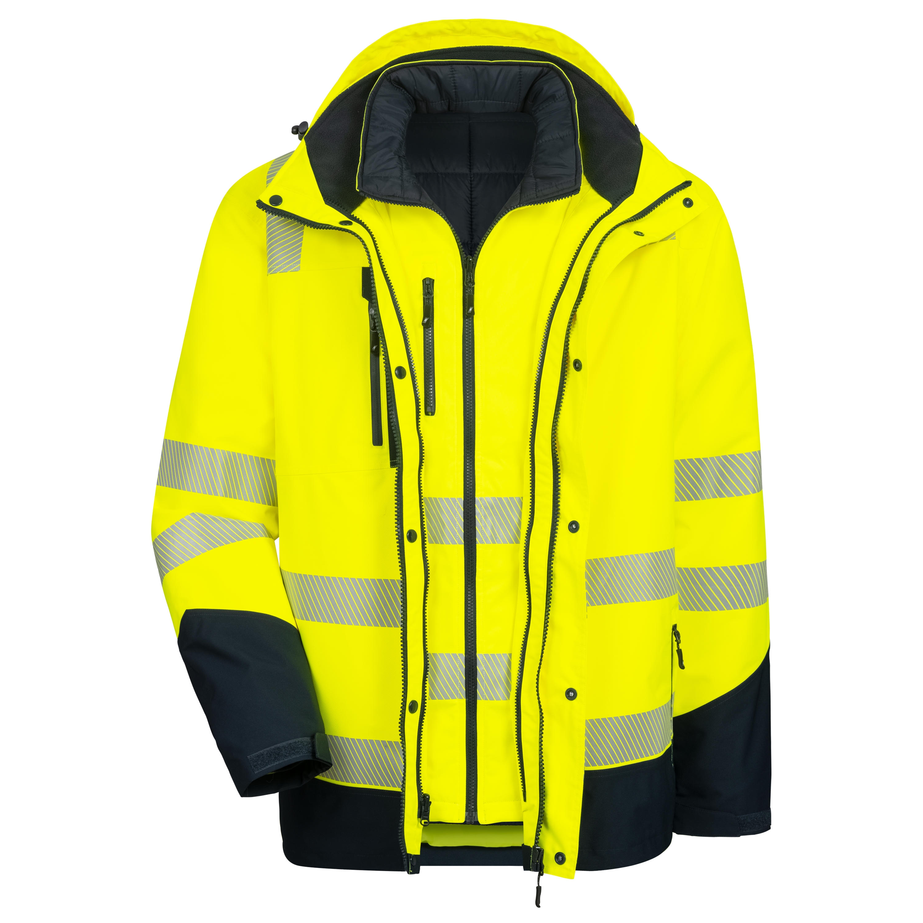 NITRAS-Multifunktions-Warnschutzjacke, Motion Tex Viz Plus, neongelb/marineblau
