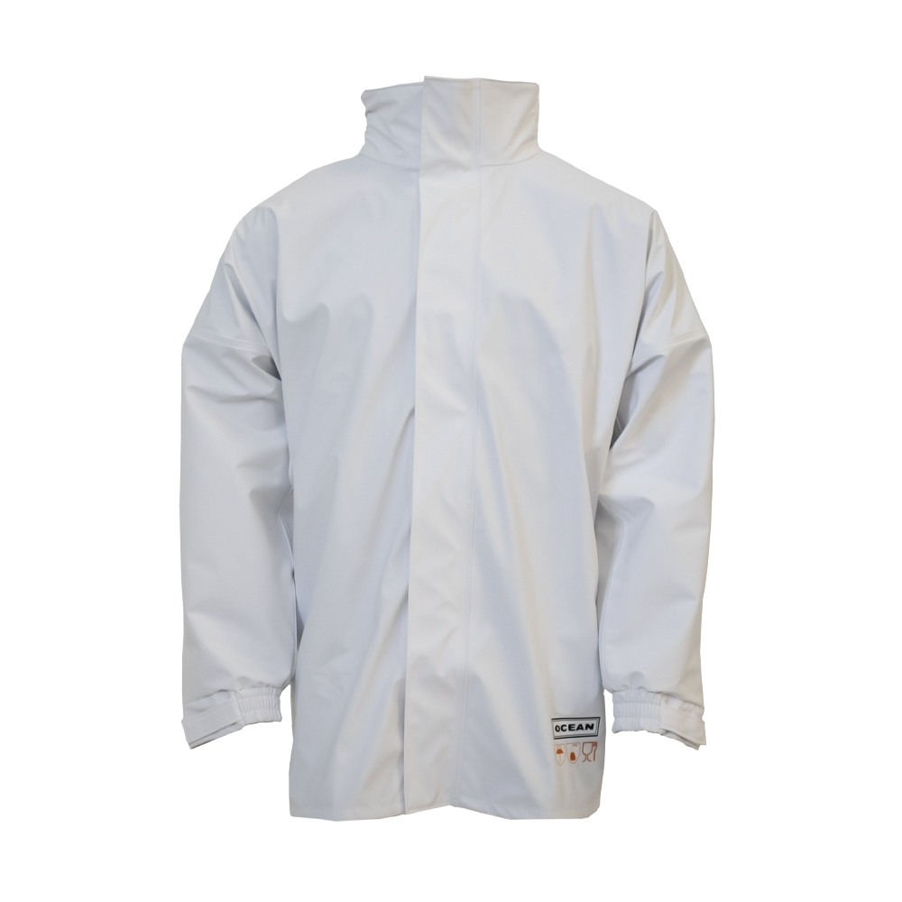 OCEAN-Nässeschutz, Regenschutz, Albertville-Komfort-Jacke, 240 g/m², weiß
