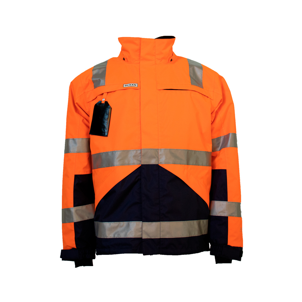 OCEAN-Nystad-High-Vis-Jacke, 175 g/m²,  neonorange/marine